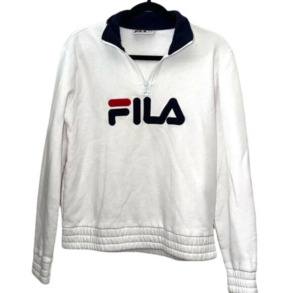 Fila Womens Half-Zip Sweatshirt Size S White